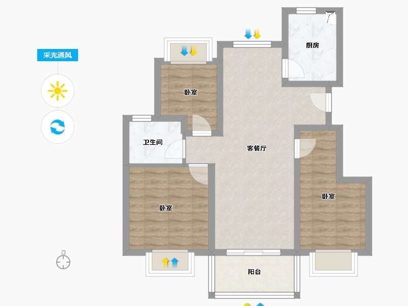 江苏省-苏州市-阅湖山​-70.01-户型库-采光通风