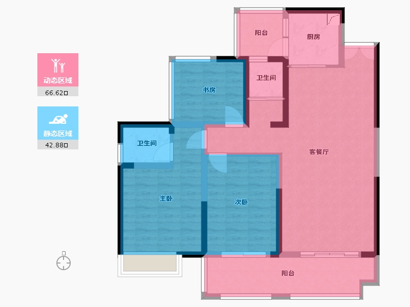 湖南省-株洲市-白金汉宫-90.00-户型库-动静分区