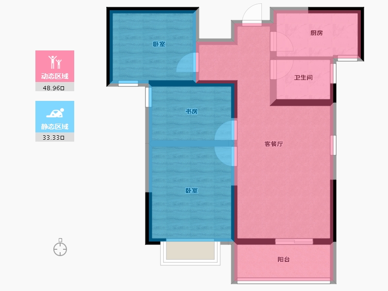 河南省-郑州市-泉舜上城-72.50-户型库-动静分区