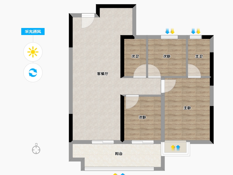 福建省-福州市-联发君樾府-79.19-户型库-采光通风