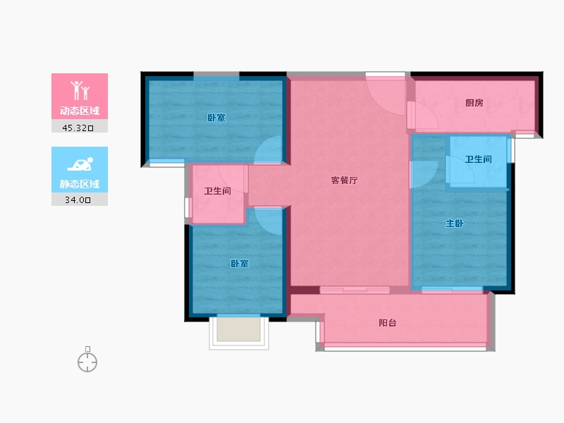 福建省-福州市-融信澜宸-71.20-户型库-动静分区