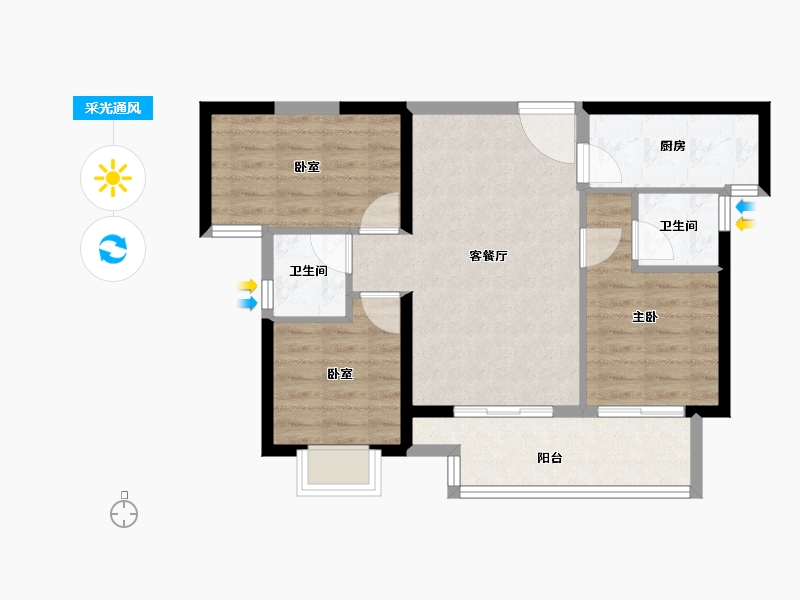 福建省-福州市-融信澜宸-71.20-户型库-采光通风