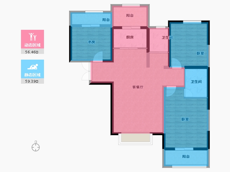 河南省-郑州市-泉舜上城-103.40-户型库-动静分区