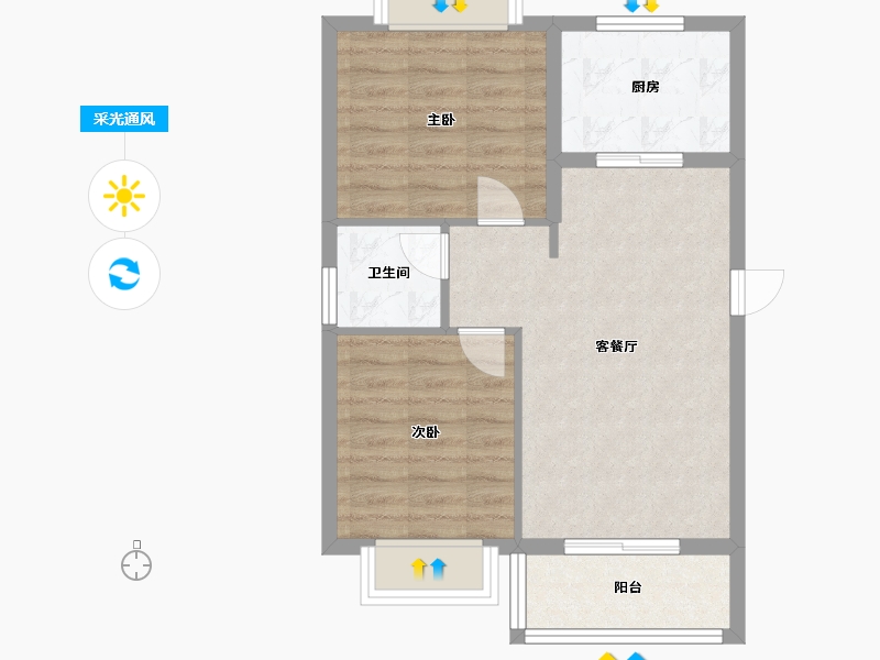 福建省-泉州市-南益·清源春晓-58.00-户型库-采光通风