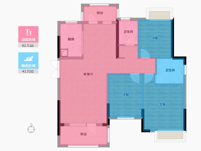 湖北省-咸宁市-哈佛城-100.37-户型库-动静分区