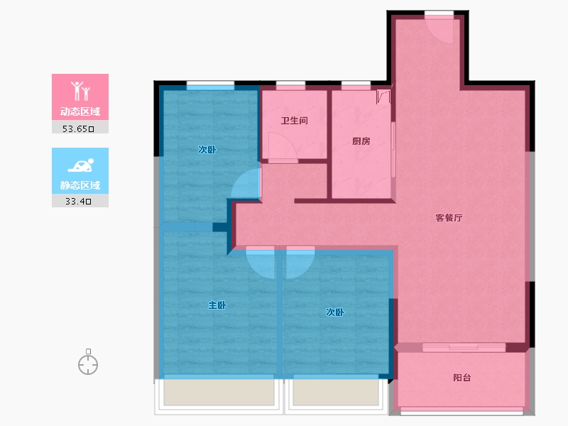 河南省-郑州市-兴港和昌云著-77.60-户型库-动静分区