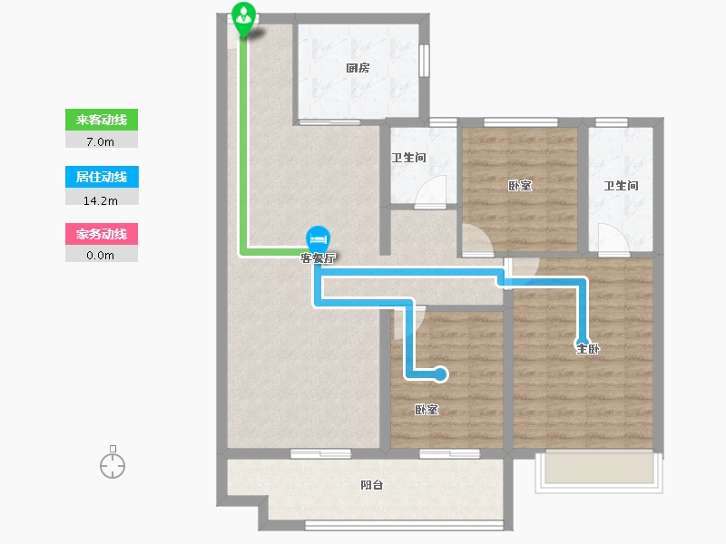 河南省-郑州市-正弘璟云筑-100.00-户型库-动静线