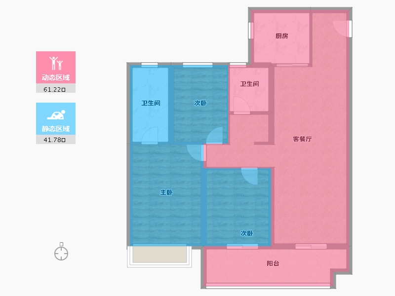 河南省-郑州市-正弘璟云筑-92.00-户型库-动静分区