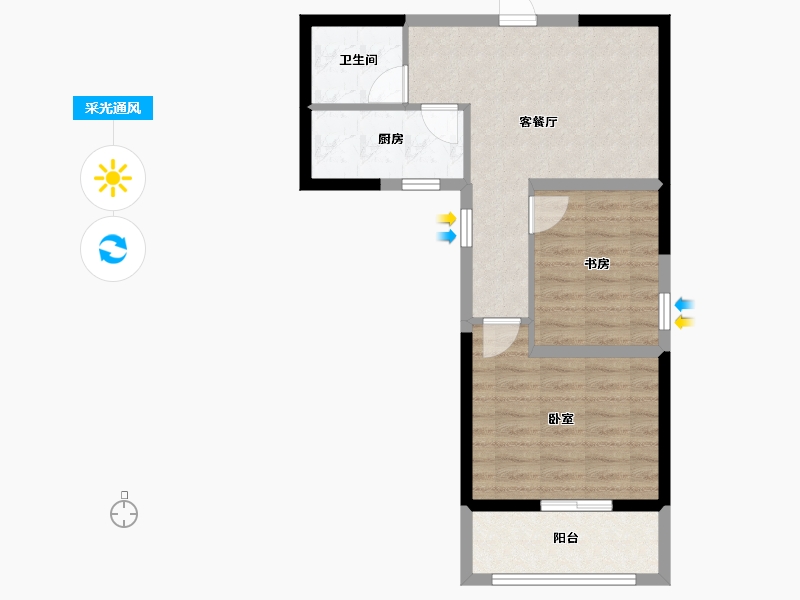 河南省-郑州市-泉舜上城-54.80-户型库-采光通风