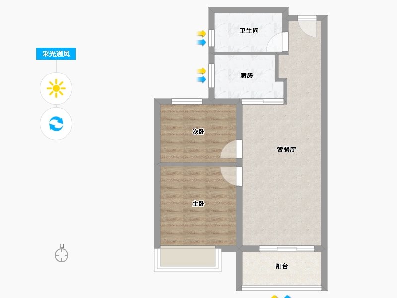 河南省-郑州市-融侨悦城​-60.08-户型库-采光通风