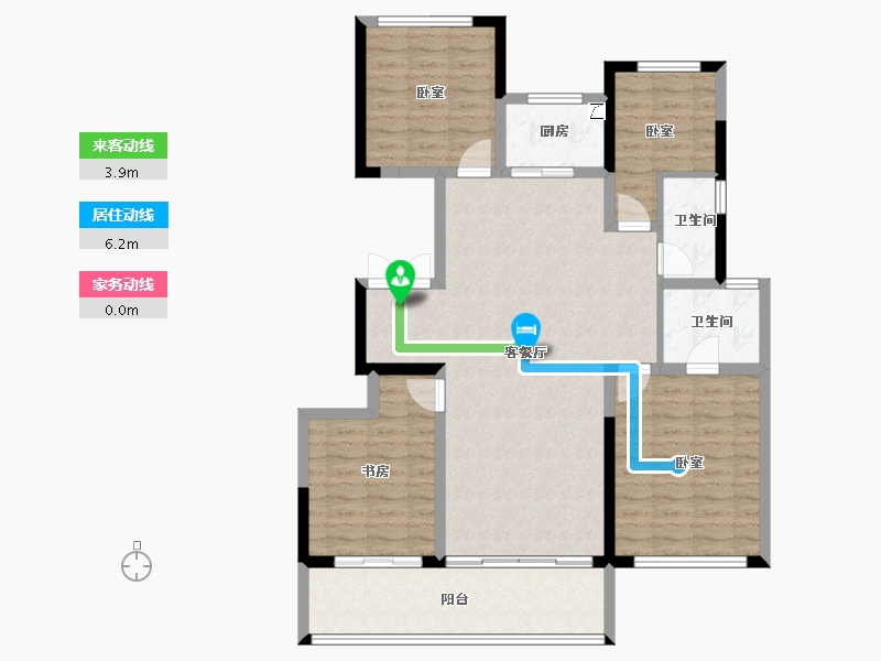 河南省-郑州市-兴港永威南樾-111.21-户型库-动静线