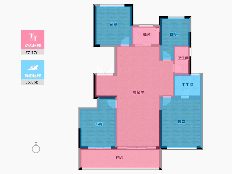 河南省-郑州市-兴港永威南樾-111.21-户型库-动静分区