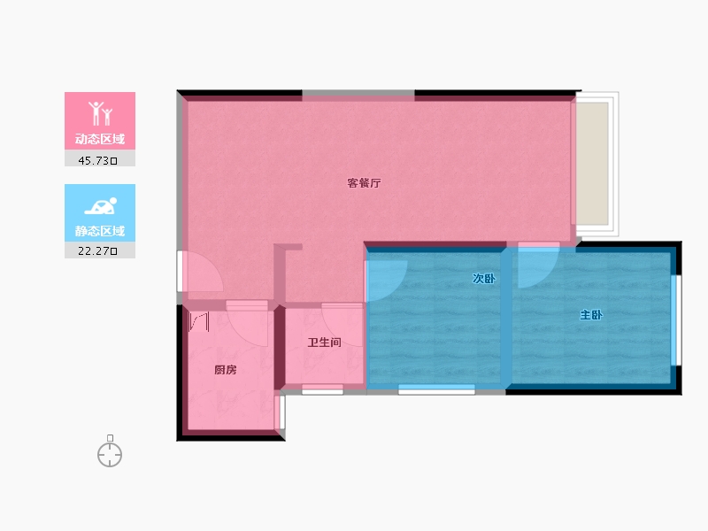 河南省-郑州市-佳源·名门橙邦-60.60-户型库-动静分区