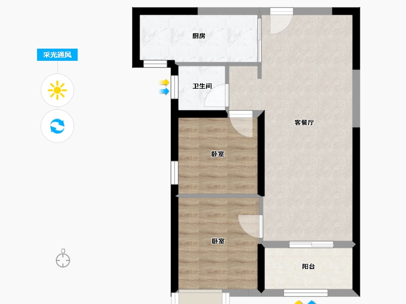 河南省-郑州市-万华城-55.02-户型库-采光通风