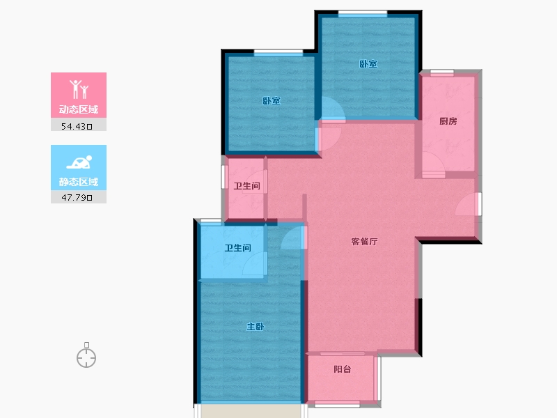 河南省-郑州市-瀚宇天悦城-91.20-户型库-动静分区