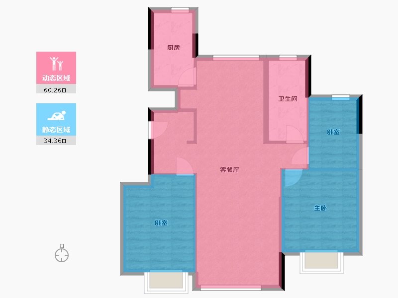 辽宁省-沈阳市-恒大盛京珺庭-114.00-户型库-动静分区