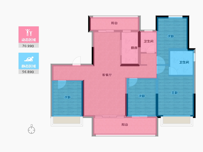 河南省-郑州市-星联·花溪府-114.40-户型库-动静分区