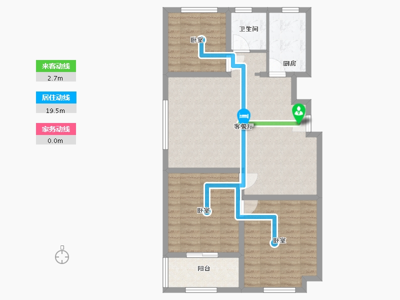 山东省-潍坊市-鲁鸿泰华·兰亭序-85.00-户型库-动静线