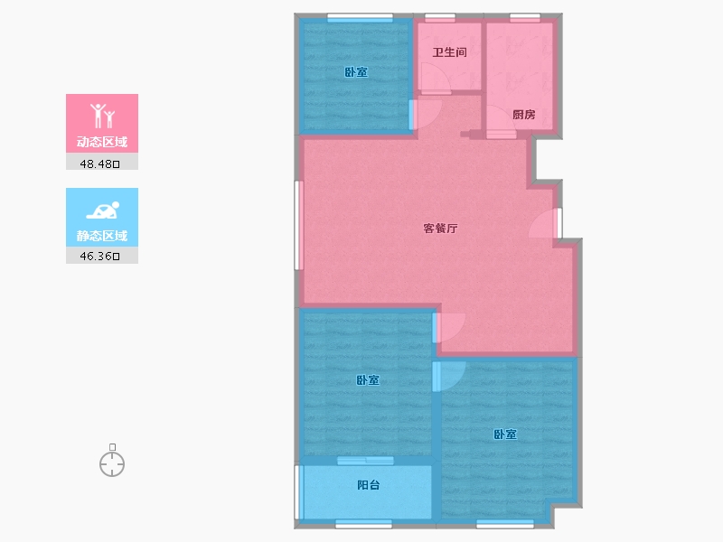 山东省-潍坊市-鲁鸿泰华·兰亭序-85.00-户型库-动静分区