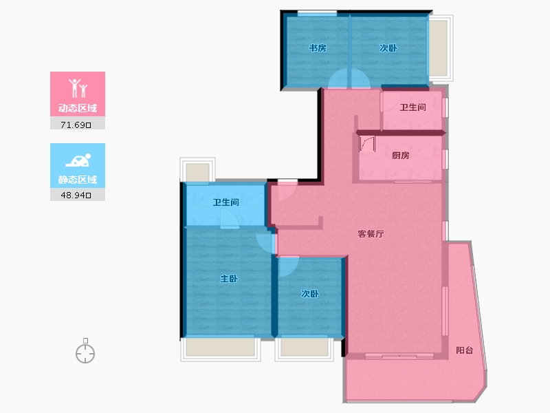 河南省-郑州市-万科翠湾中城-107.70-户型库-动静分区