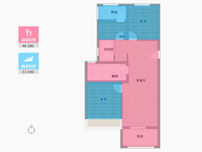 河南省-郑州市-万华城-69.99-户型库-动静分区