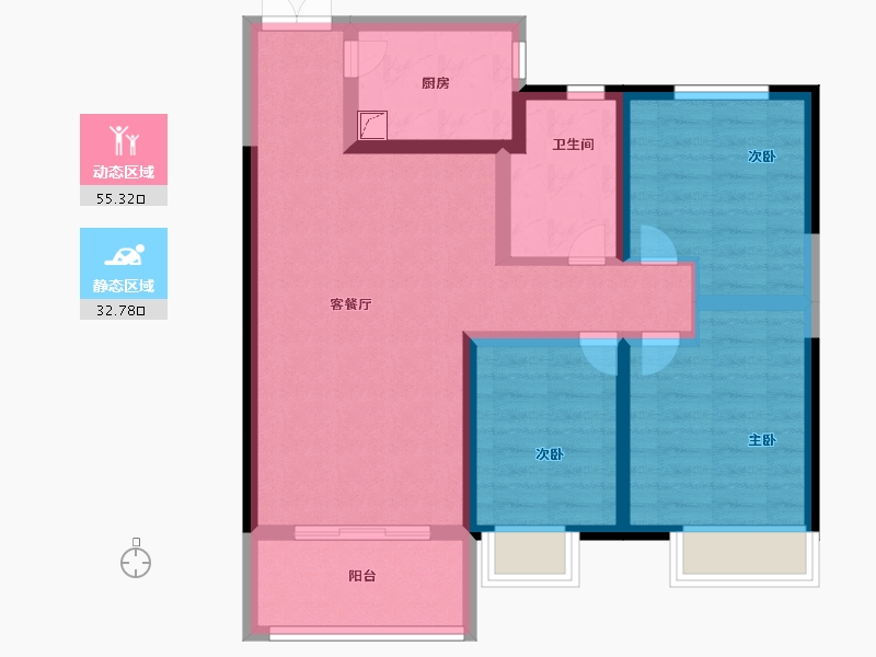 河南省-郑州市-佳源·名门橙邦-77.59-户型库-动静分区