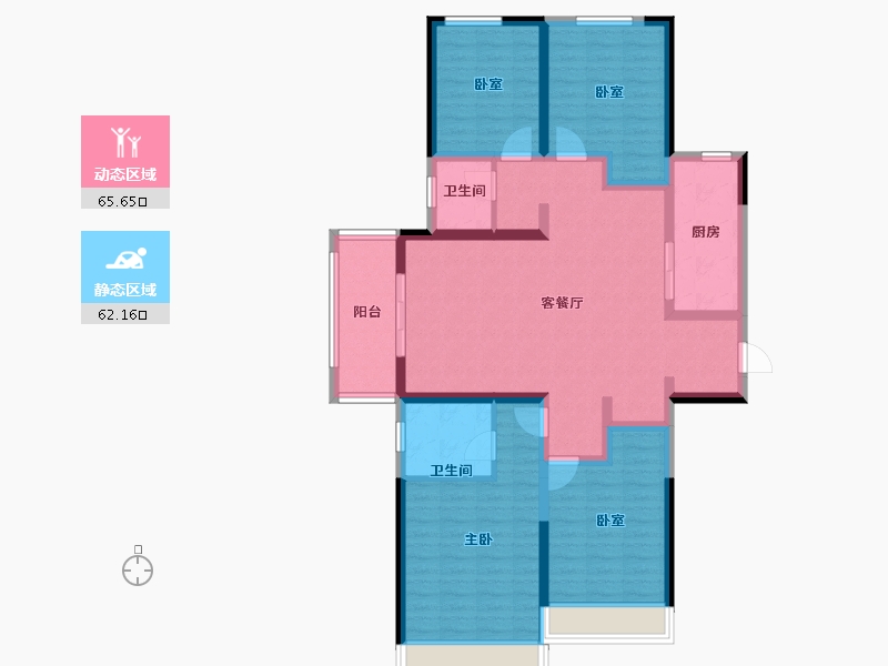 河南省-郑州市-瀚宇天悦城-113.60-户型库-动静分区