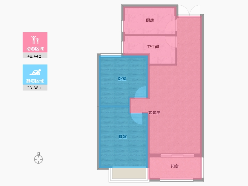 河南省-郑州市-申泰中原印象-64.80-户型库-动静分区