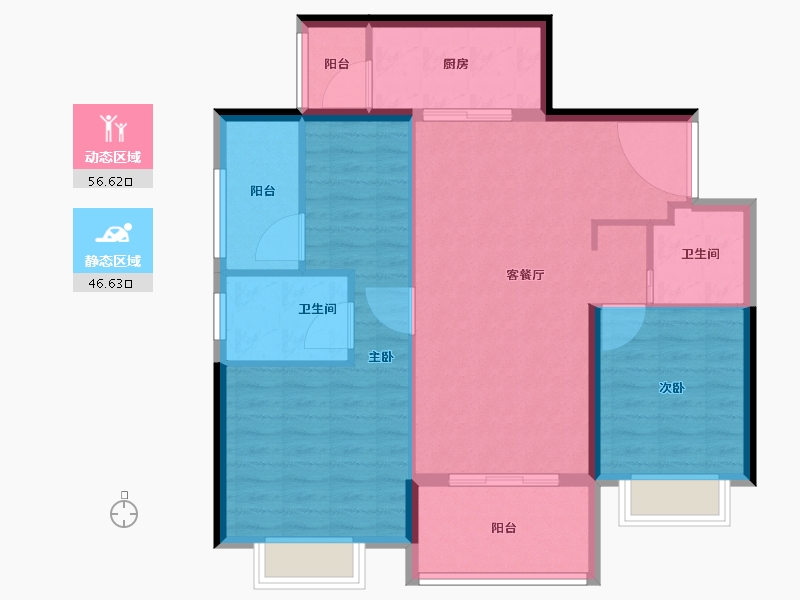 广东省-深圳市-华润笋岗中心万象华府-93.61-户型库-动静分区