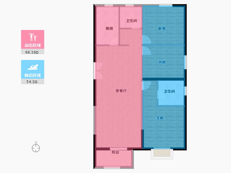 河南省-郑州市-金林·双玺-110.40-户型库-动静分区