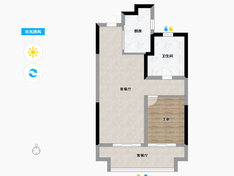 河南省-郑州市-星联·花溪府-56.20-户型库-采光通风