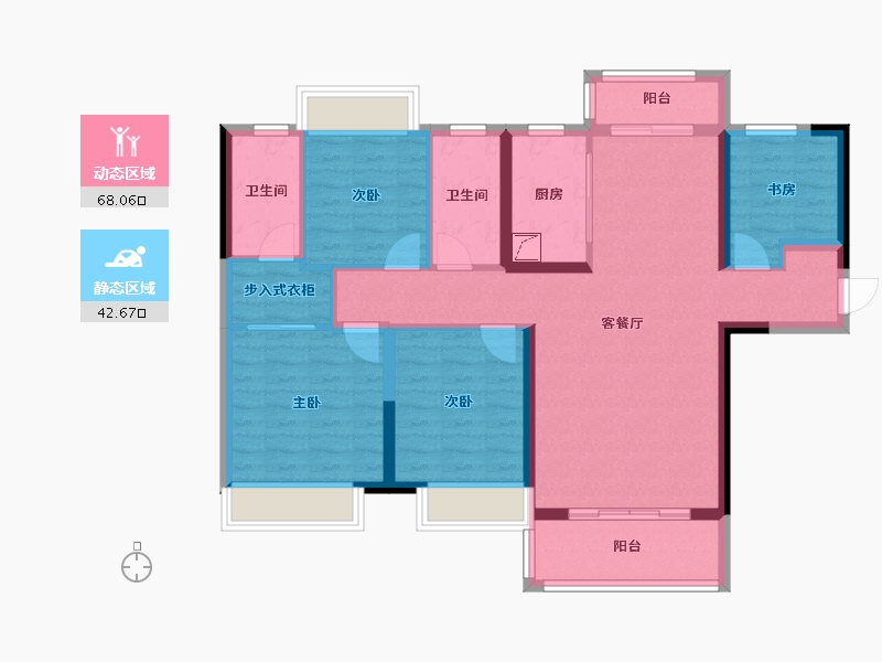 湖南省-岳阳市-美的铂悦府-110.00-户型库-动静分区