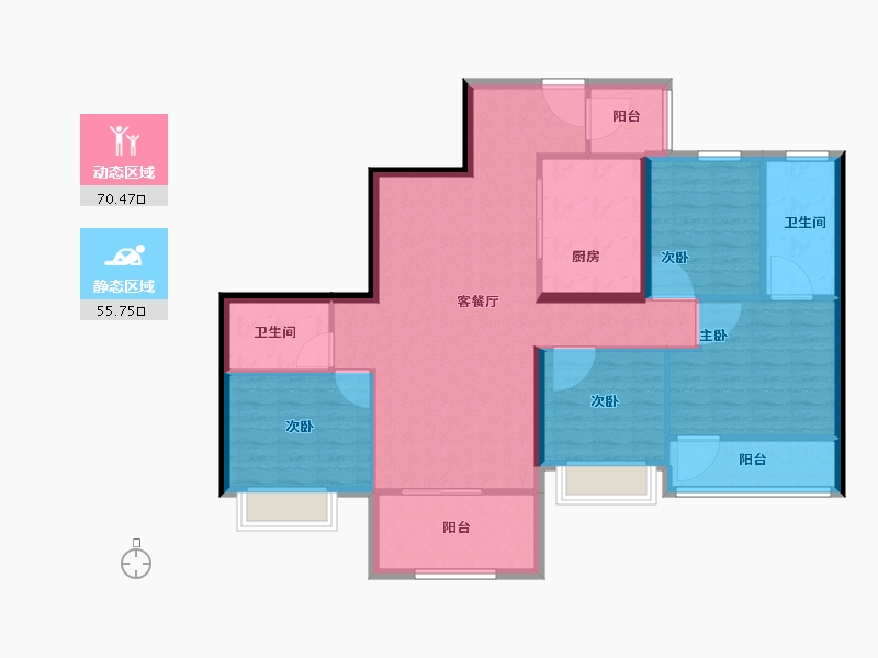 广东省-深圳市-华润笋岗中心万象华府-114.41-户型库-动静分区