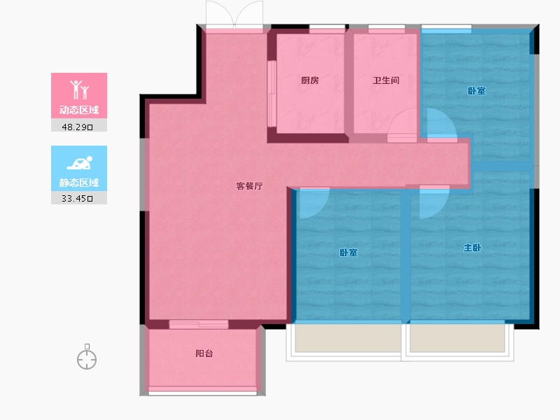 河南省-郑州市-建业比华利庄园-72.46-户型库-动静分区