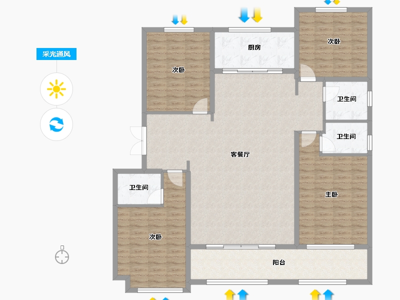 山东省-泰安市-帝景郦城-150.00-户型库-采光通风