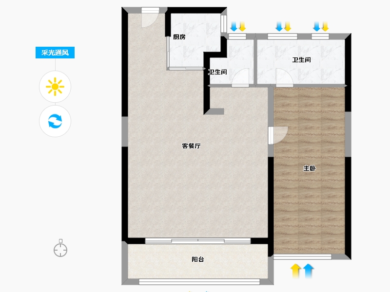 河南省-郑州市-美盛·金水印-92.00-户型库-采光通风