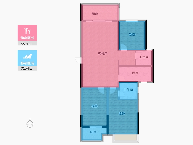 河南省-郑州市-路劲国际城-99.60-户型库-动静分区