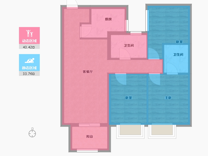 福建省-福州市-融信双杭城朗庭-78.00-户型库-动静分区