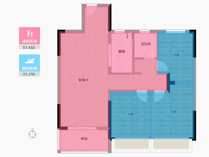 河南省-郑州市-兴港和昌云著-77.60-户型库-动静分区