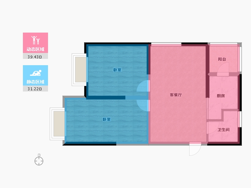 河南省-郑州市-泉舜上城-63.04-户型库-动静分区