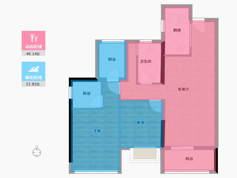 广东省-深圳市-信城·缙山府-69.71-户型库-动静分区