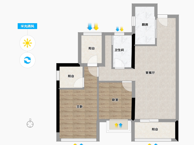 广东省-深圳市-信城·缙山府-69.71-户型库-采光通风