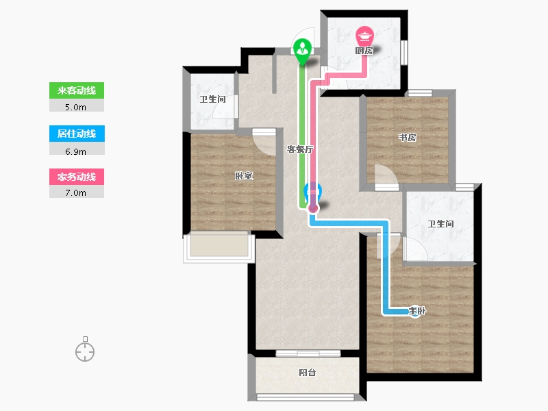 河南省-郑州市-瀚宇天悦城-86.40-户型库-动静线