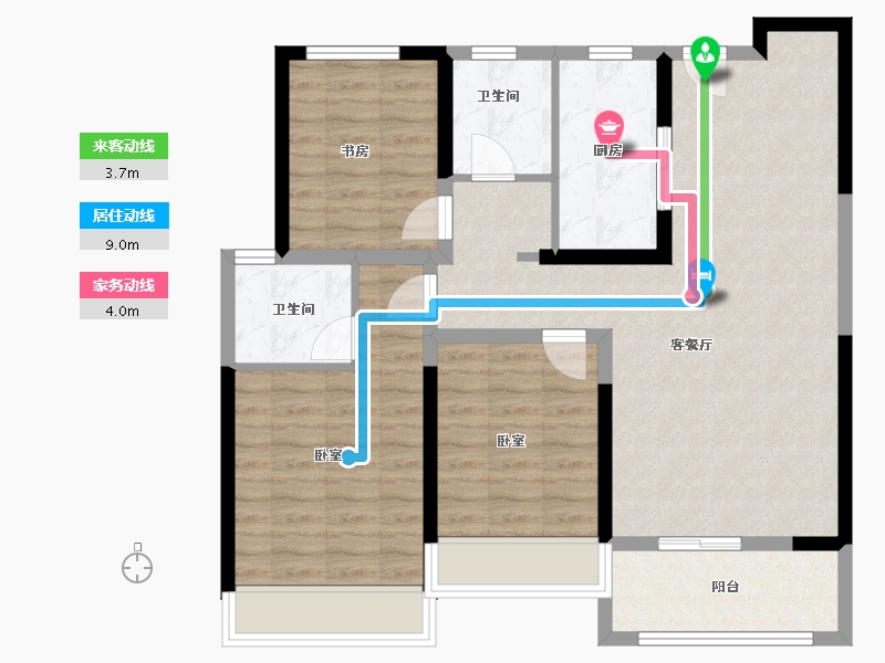 河南省-郑州市-瀚宇天悦城-91.80-户型库-动静线