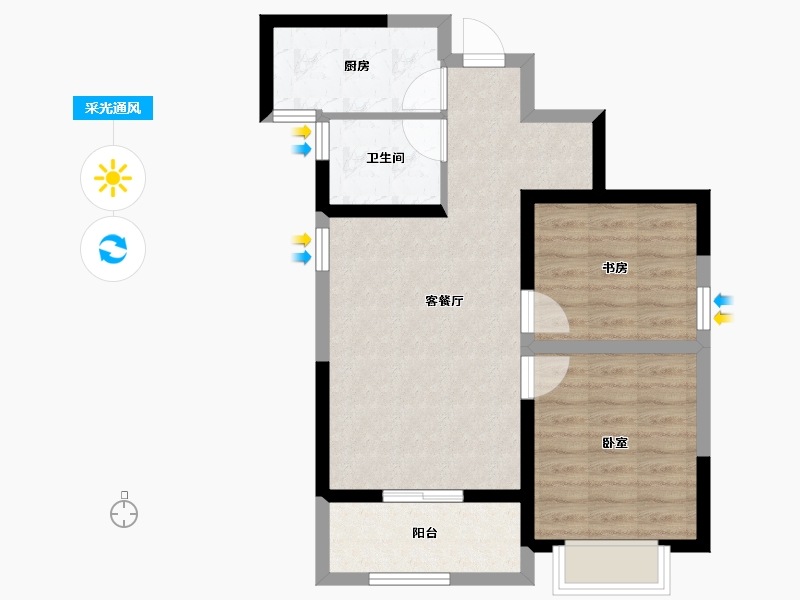 河南省-郑州市-泉舜上城-63.00-户型库-采光通风