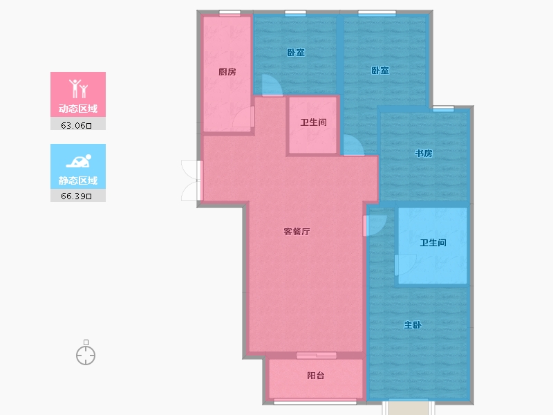 河南省-郑州市-金林·双玺-116.79-户型库-动静分区