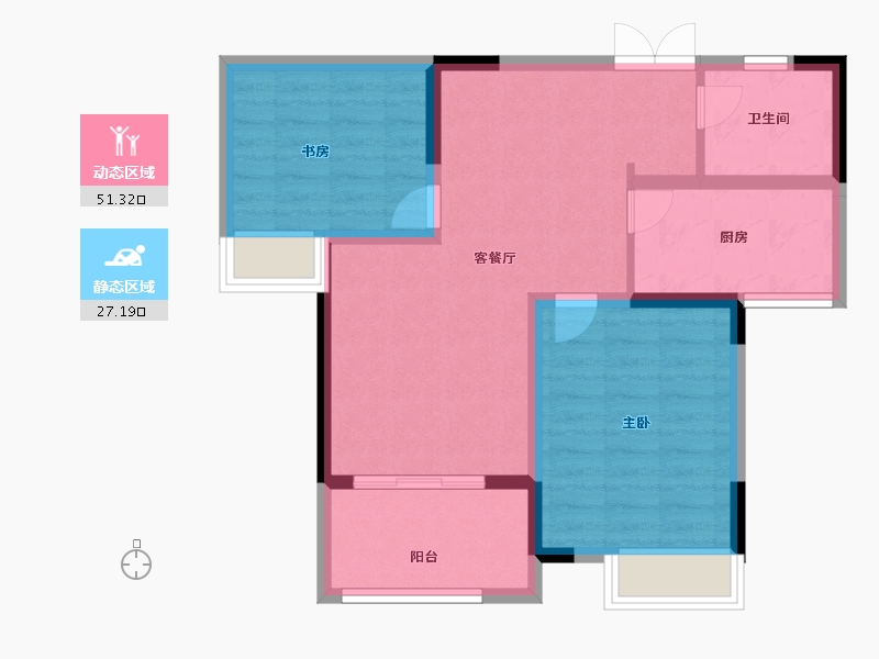 江苏省-宿迁市-杉书院-70.00-户型库-动静分区