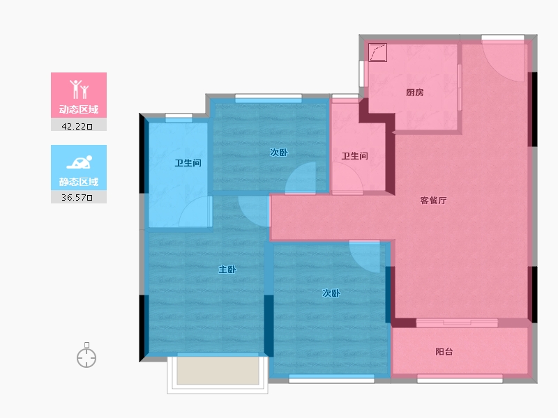 福建省-福州市-国贸凤凰原-70.18-户型库-动静分区