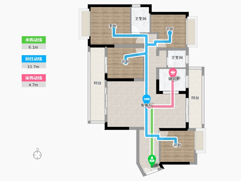 贵州省-毕节市-亿兆园-145.00-户型库-动静线