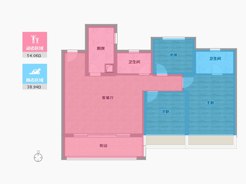 江苏省-苏州市-中交春映东吴​-82.41-户型库-动静分区